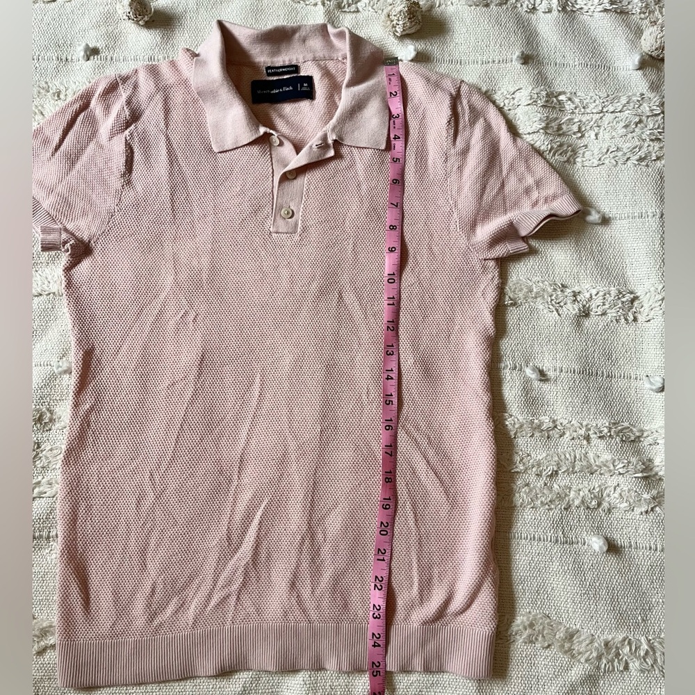 Abercrombie & Fitch Pink Knit Men's Shirt Size Medium - Picture 5 of 7